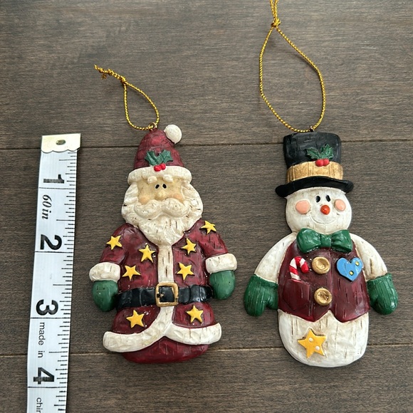 Vintage Wooden Holiday Ornaments, Christmas Tree Decor, Santa Frosty Snowman - Picture 7 of 7